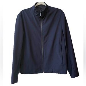 COS Men's Wool Full Zip Jacket Navy Blue Mock Turtleneck Lined 36R Timeless NWOT